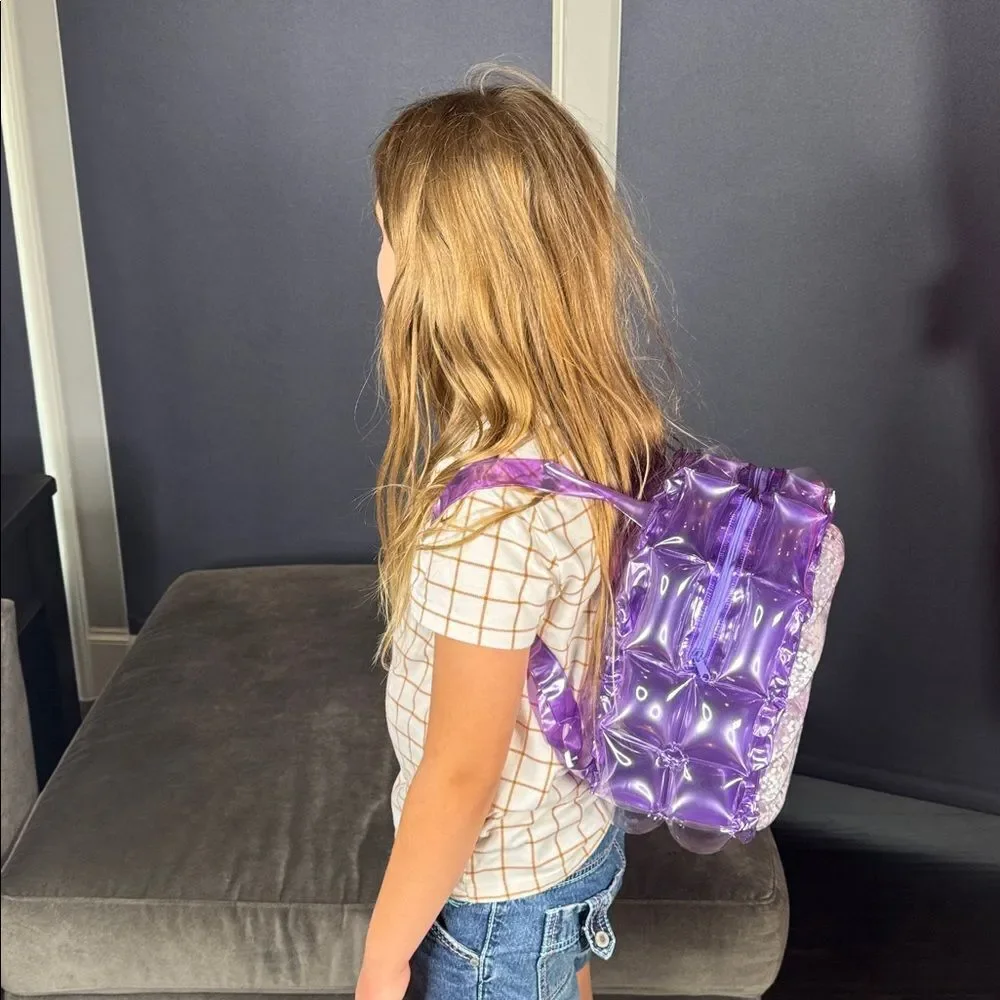Purple Inflatable 90’s Retro Bubble BackPack Foam Ball One Size VINTAGE